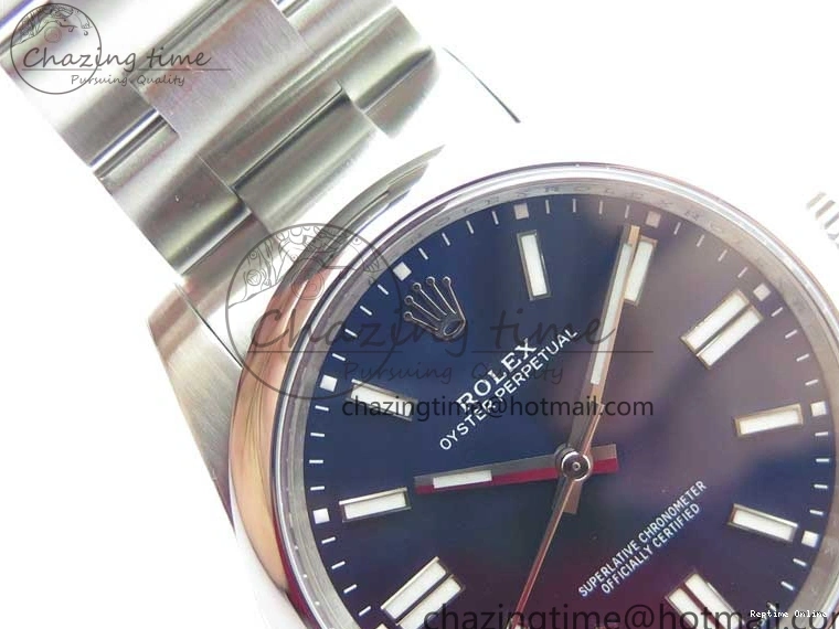 0103 FashionForward Oyster Perpetual 41mm 124300 ROF 1:1 Best Edition 904L Steel Dark Blue Dial on SS Bracelet A 2666